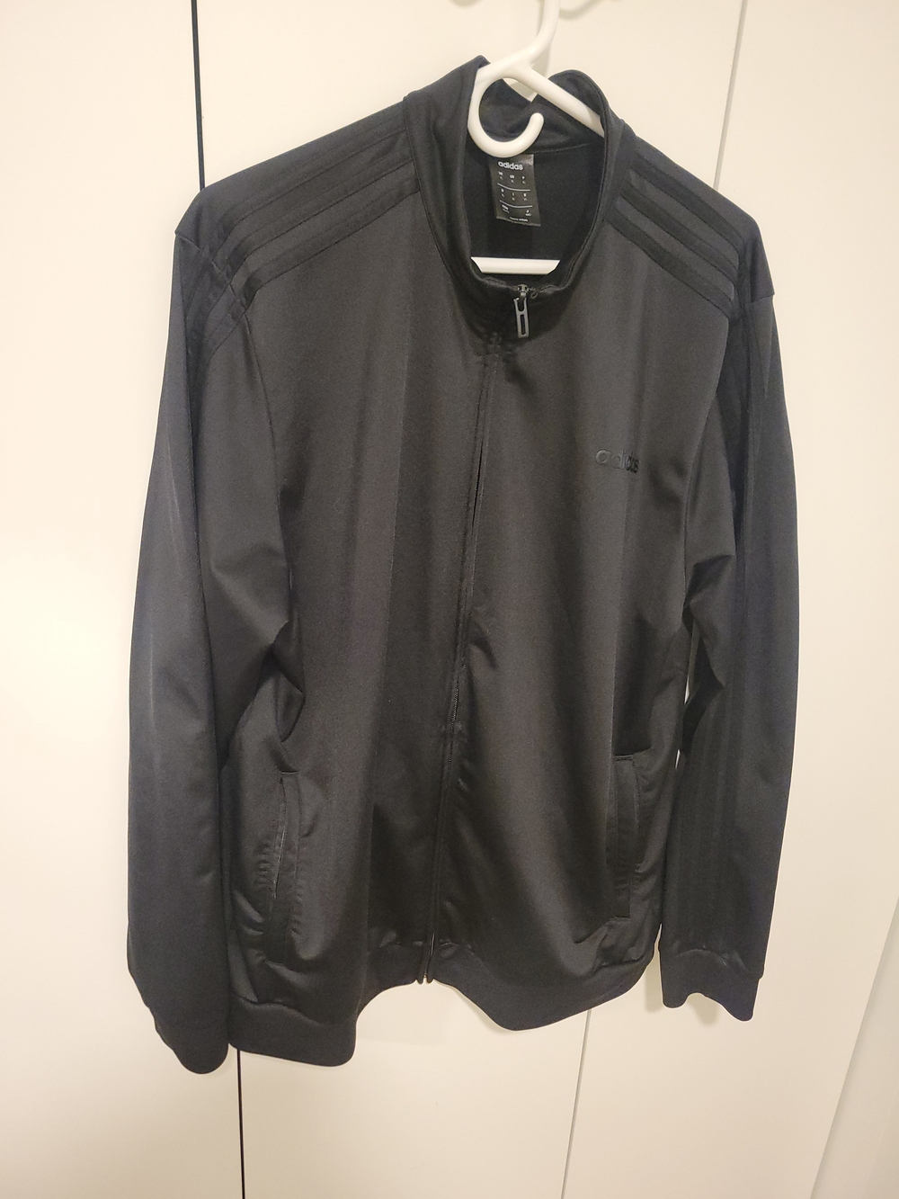 adidas Black Lightweight Track Jacket with Subtle Stripes